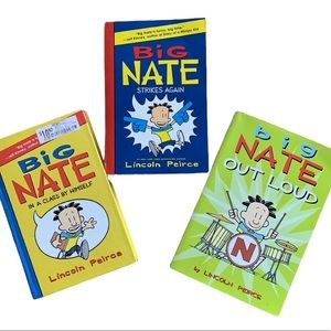 📚CHILDRENS STORY BOOK BUNDLE OF 3 “BIG NATE” CHAPTER BOOK 2-NEW 1-GENTLY USE KID
